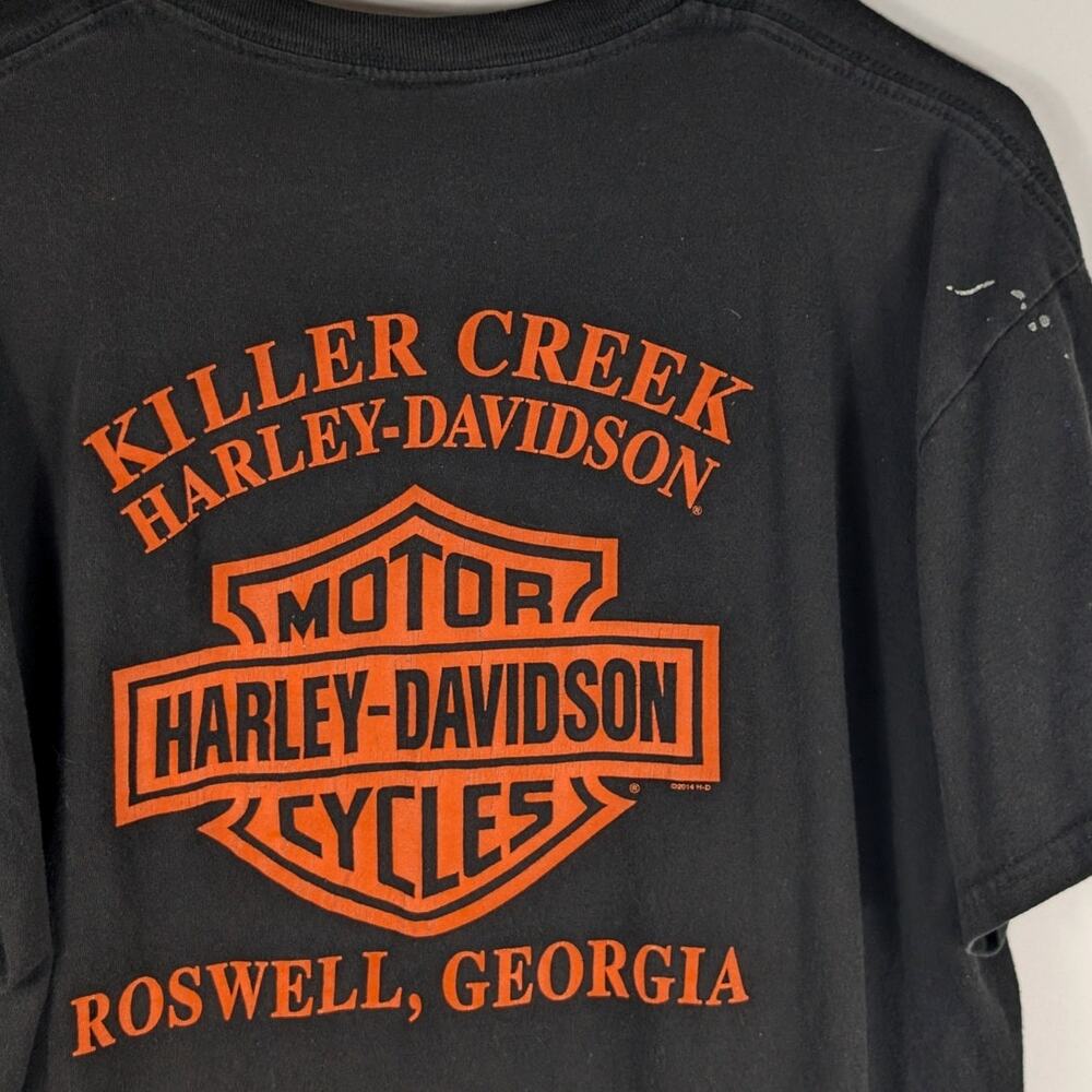 Harley Davidson L Graphic T Shirt Men Black Short Sleeve Killer Creek Roswell GA - Picture 4 of 4